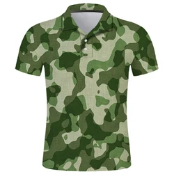 Polo da uomo estiva Camouflage 3D Printed Comics Shirts Fashion Streetwear Ropa De Hombre manica corta allentata Cool Polo Homme