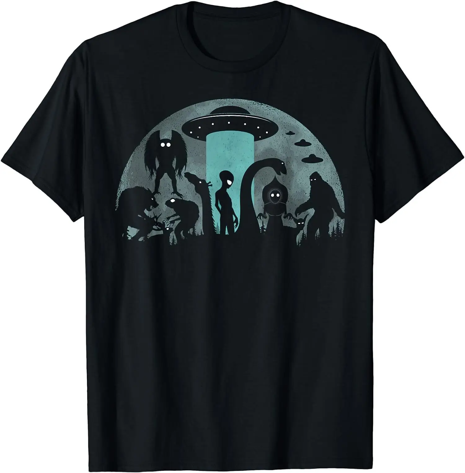 NEW Bigfoot Ufo Loch Ness  Mothman & Aliens Cryptid T-Shirt - MADE IN USA