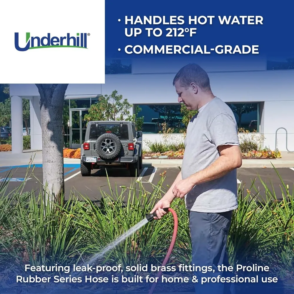 프롤린 고무 시리즈 고강도 정원 호스 (온수/냉수 겸용), 경량, 500 PSI BP, 150 PSI WP, H75-100PRO-R