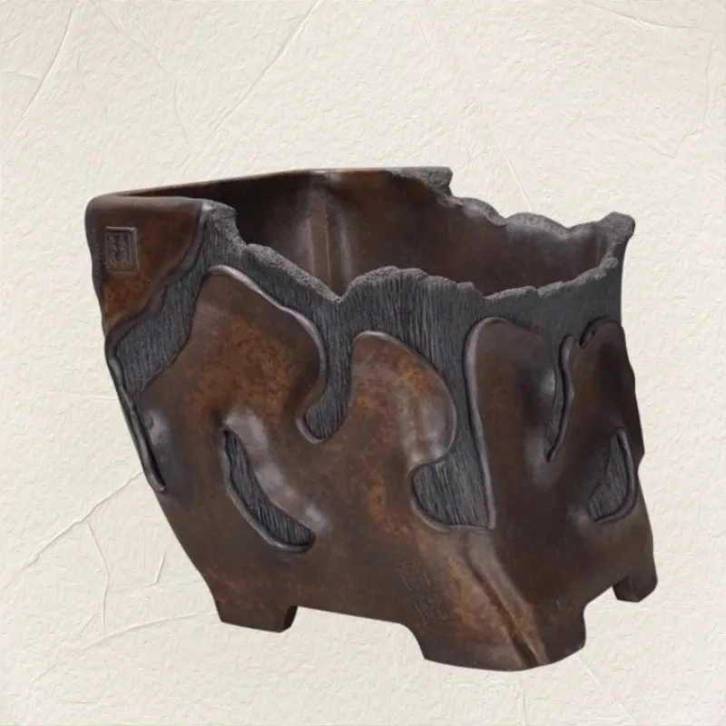 Purple sand flower pot All handmade high temperature special-shaped pot Firewood burning pot Kiln change