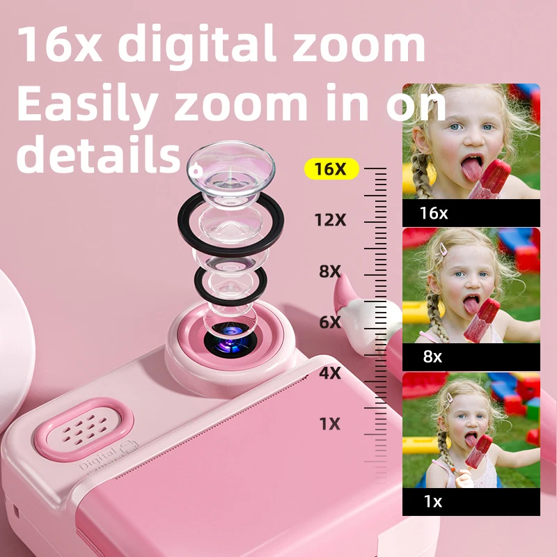 Macchina fotografica per stampante termica Y600 S5 Q5 P03 Foto istantanea portatile Stampa HD Videocamera Videogiochi Musica Regalo per bambini