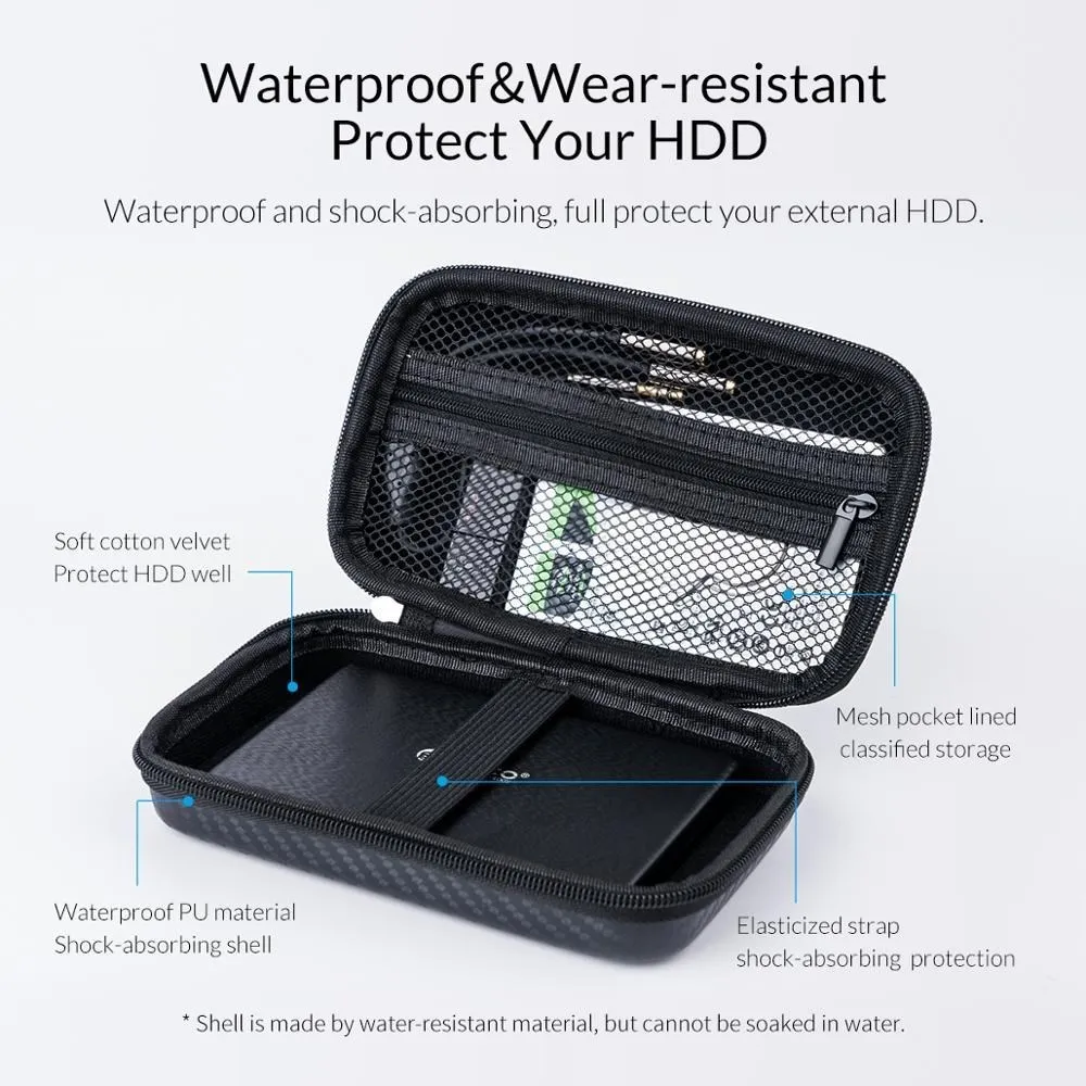 Custodia in stile borsa per custodia portatile per HDD borsa per auricolari custodia per accessori per custodia per disco rigido 2.5 cavo USB Power Bank