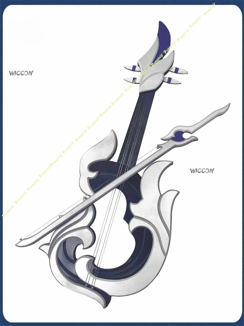 Honkai: Star Rail Hysilens Helektra Cosplay Silver & Blue Anime Musical Instrument Violin Prop Replica for Halloween & Comic Con - view 4