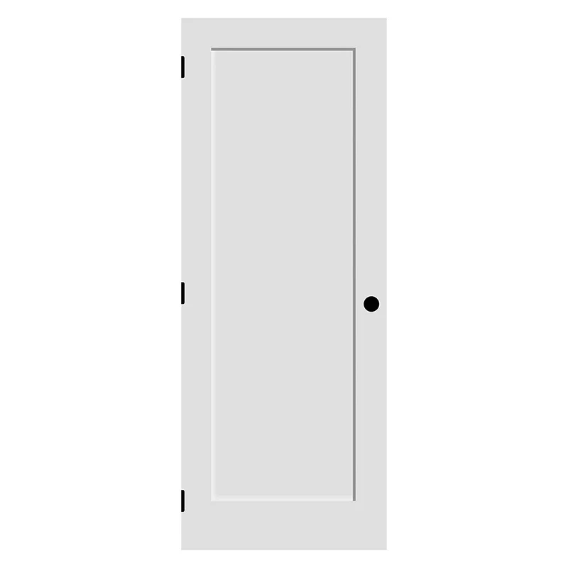 30 x 80 Inch  3-Panel Unequal Shaker White Primed Solid Core Wood Single Prehung Interior Door For Sale