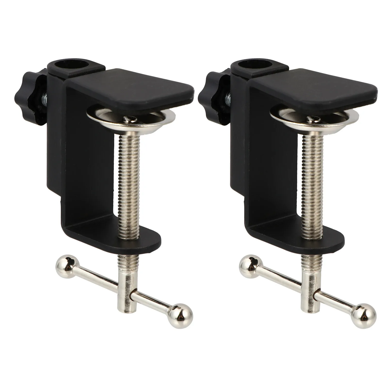 

2Pcs Microphone Mount Clamp Adjustable Metal Sturdy Holder for Desk Microphone Suspension Rack Mic Clamp