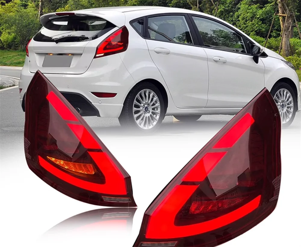 Car led modified hatchback tail light assembly rear lamp 2pcs for 09-15 Ford Fiesta brake Reverse lights turn signal