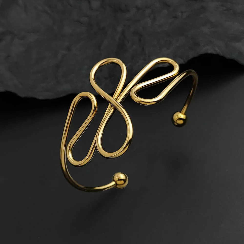 Creative steel wire infinite symbol gold-plated stainless steel bracelet, waterproof and rust-free, couple bracelet