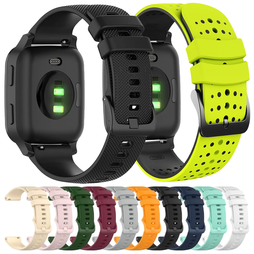 Correa de silicona de 20mm para Garmin Forerunner 55, 70, 170, 165, 645, 245, Music/Venu Sq/Sq2/Venu 2 Plus, pulsera para Vivoactive 3, 6, 5