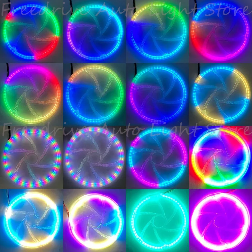 4PCS LED Car Sound Speaker RGB Symphony 64 Color Ambient Light Interior Decoration Acrylic APP Control Atmosphere Lamp 5.9inch