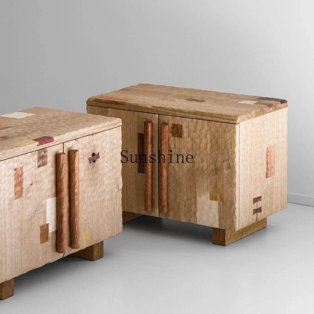 

Wabi Sandy Wind Solid Wood Bedside Retro Design Living Room Bedroom B & B Hotel Storage Locker FT