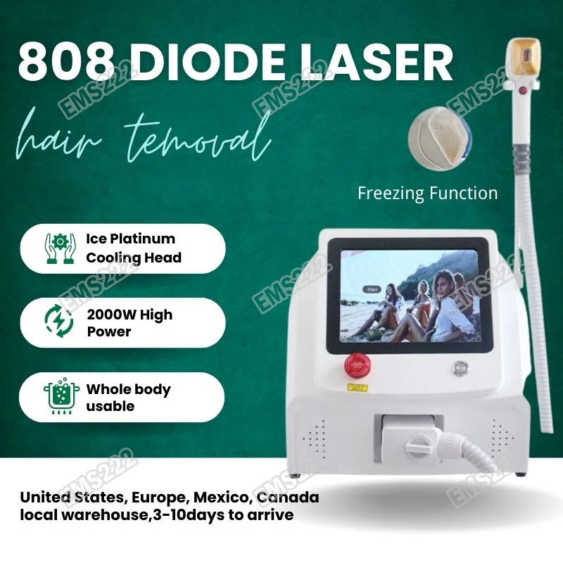 

Diode Laser 755 808 1064nm 3 Wavelengths Hair Removal Machine High Power Cooling Head Painless Laser Epilator Restore Silky Skin