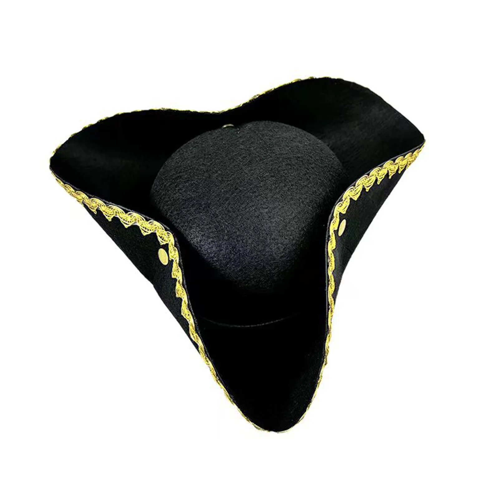 Black Adult Colonial Tricorn Hat Halloween Carnivals Photography Decors Pirate Hat Women Men Carnivals Hat Party Festivals Hat