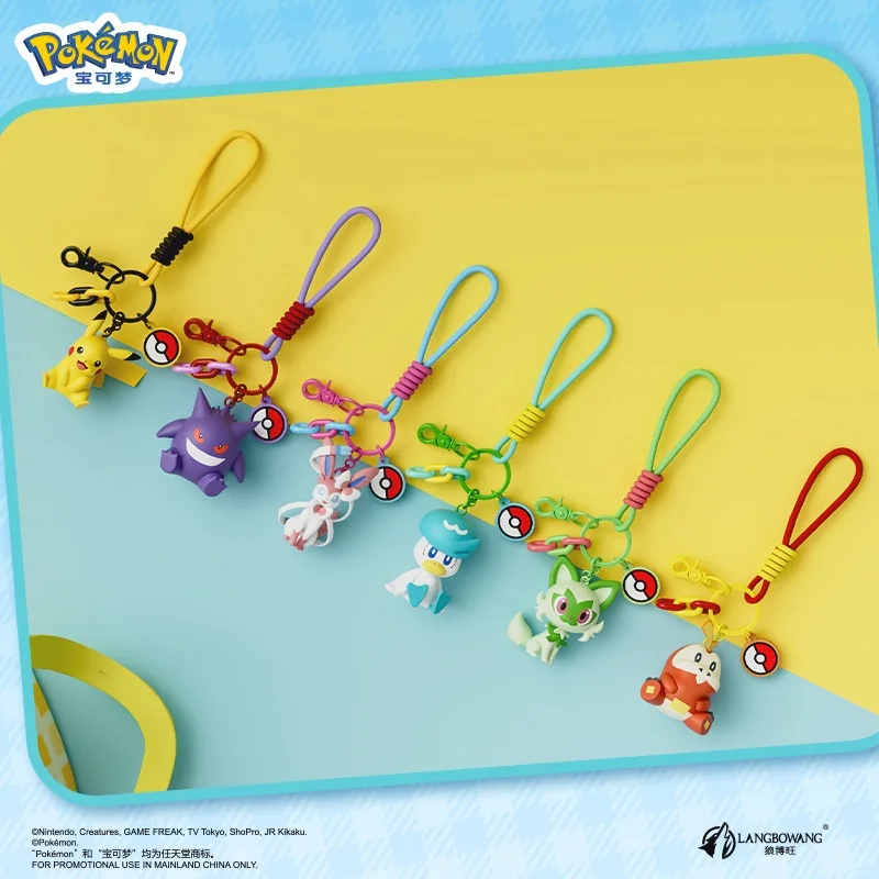 Genuine Aromatherapy Pendant Pokemon Sylveon Pikachu Gengar Quaxly Fuecoco Cute Cartoon Keychain Pendant Gift