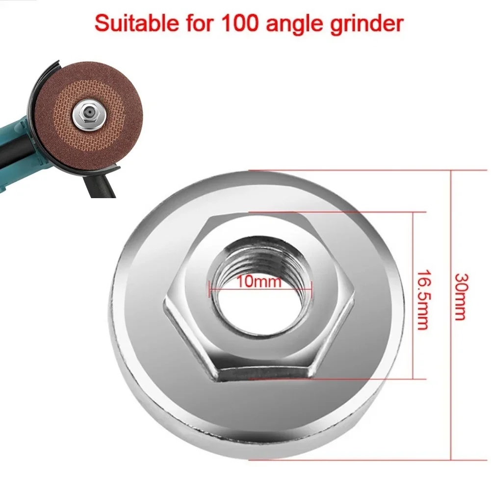 Angle Grinder Nuts Hex Nut Set Tools M10 Stainless  For 100 Type Angle Grinder Chuck Locking Plate Quick Clamp Power Tools
