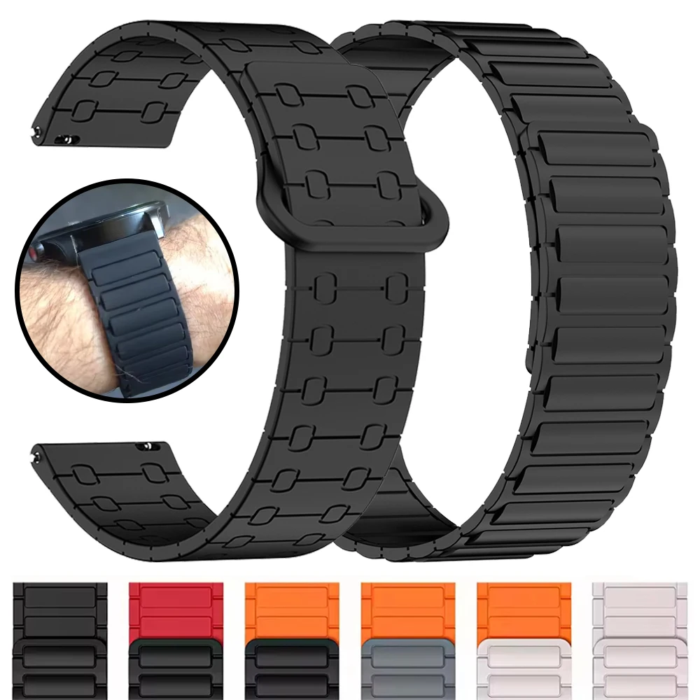 22 مللي متر حزام سيليكون مغناطيسي للغارمين Forerunner 265 570 255 Music Venu3 2 Vivoactive 4 Band ل AMAZFIT BIP 6 سوار رياضي