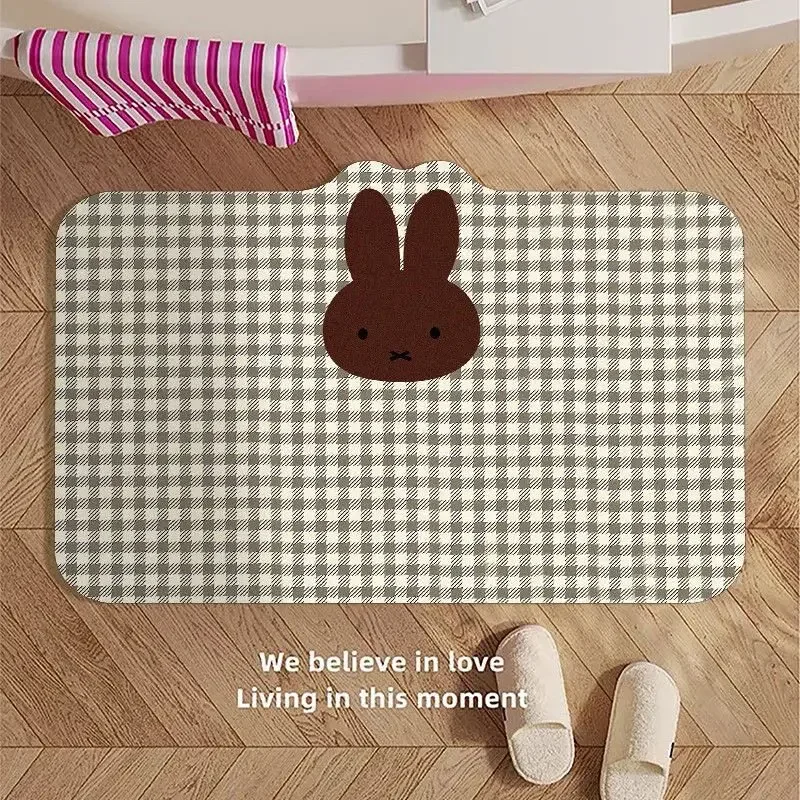 Kawaii Miffy Bodenmatte Einfache Toiletten-Bodenmatte Saugfähige Schnelltrocknende Rutschfeste Bodenmatte Badezimmermatte – Detail 8
