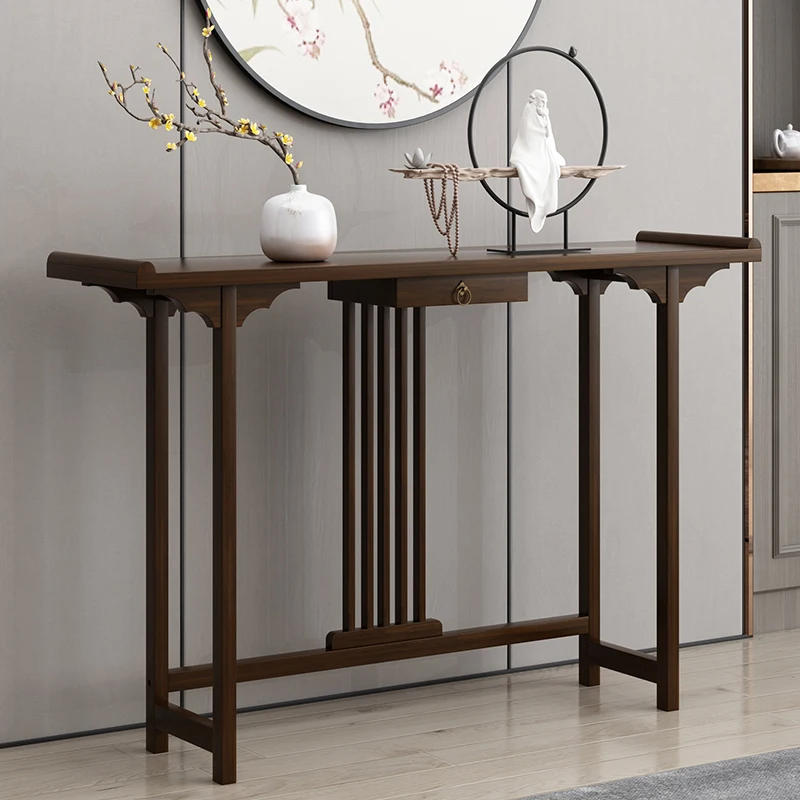

New Chinese-style entrance table, narrow against the wall, entrance entrance cabinet, living room ornament, strip table