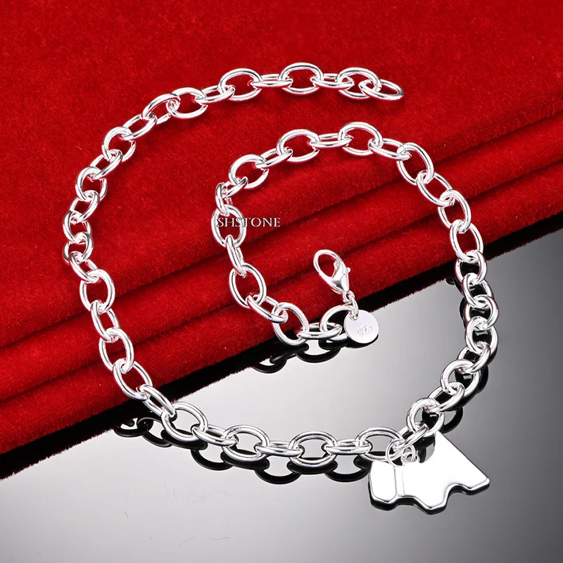 

Fine 925 Sterling Silver Cute Little Dog Pendant Necklace Design Jewelry Women's Party Charm Wedding Birthday Gift Accessories