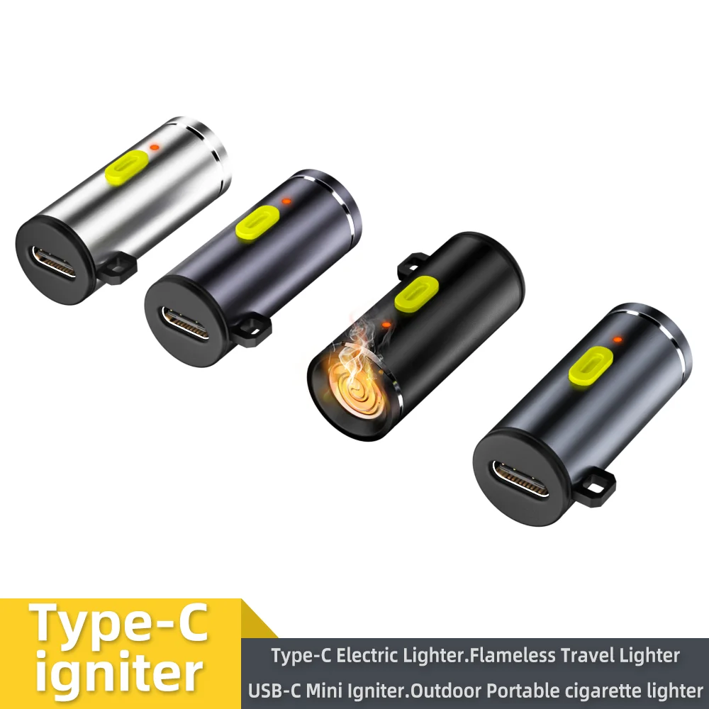Type-C Flameless Mini Electric Lighter Compact Portable Igniter USB-C Cigarette Lighter for Air Travel Outdoor Easy Storage