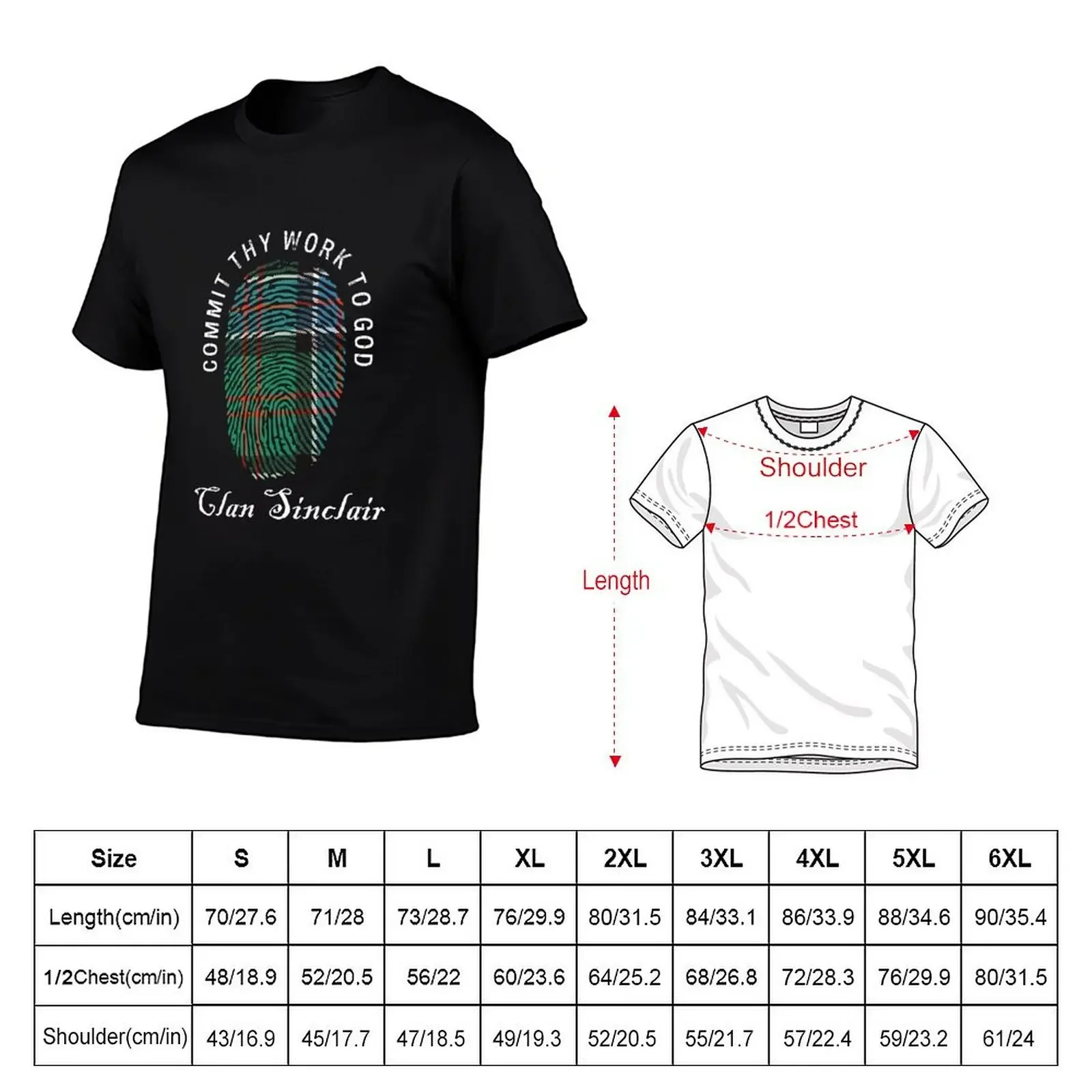 Clan Sinclair Tartan Motto Commit Thy Work to God Blue/Green T-Shirt graphic t shirt vintage essential t shirt shirts men