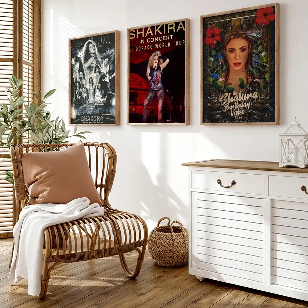 S-Shakira Singer Poster Wall Stickers HD Painting Self Adhesive Art Decals for Bedroom Living Room Home Decor