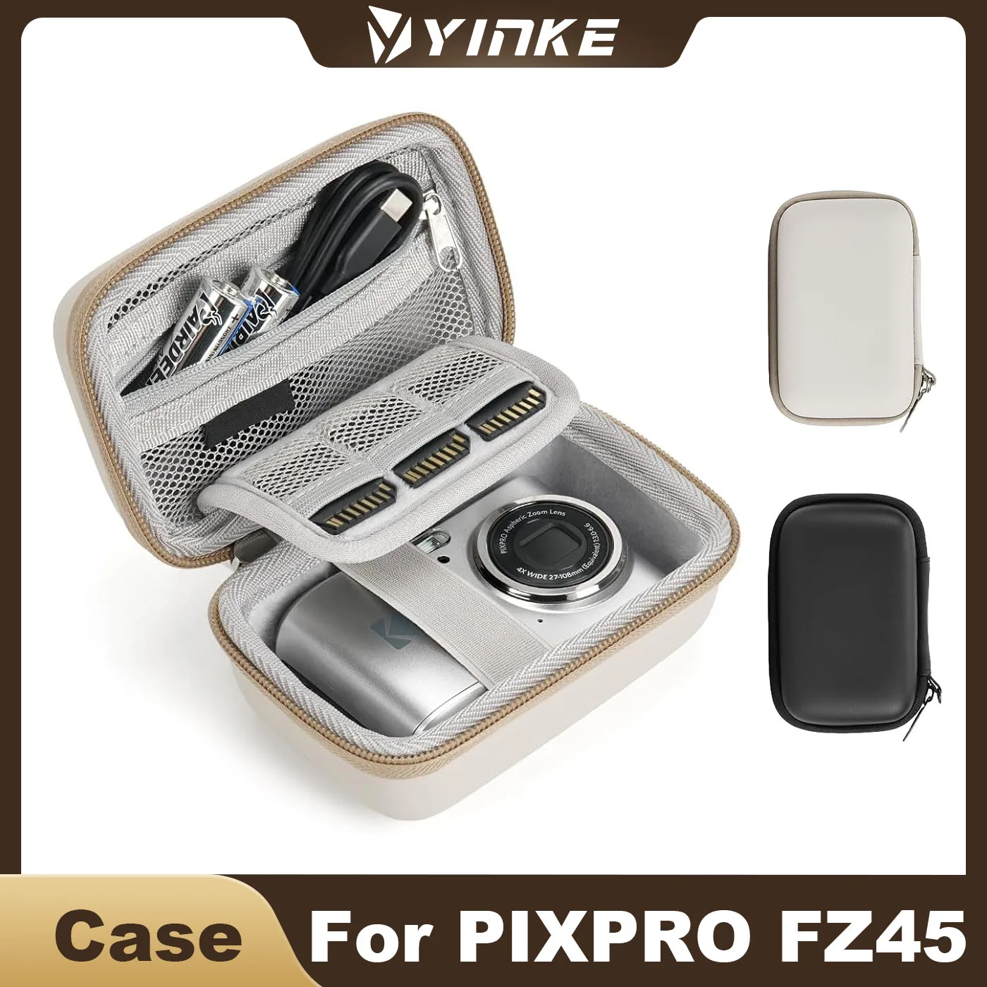 Camera Case Fit for Digital Camera KODAK PIXPRO FZ45/FZ55,Travel Compact Case with 3 SD Card Slots & Mesh Pocket for Accessories
