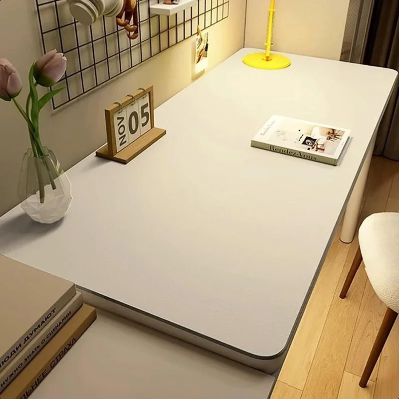 A Desk Mat Freely Cuttable Study Desk Mats Faux Leather Waterproof Tabletop Mat Student Dormitory Desk Pad Improves Tabletop