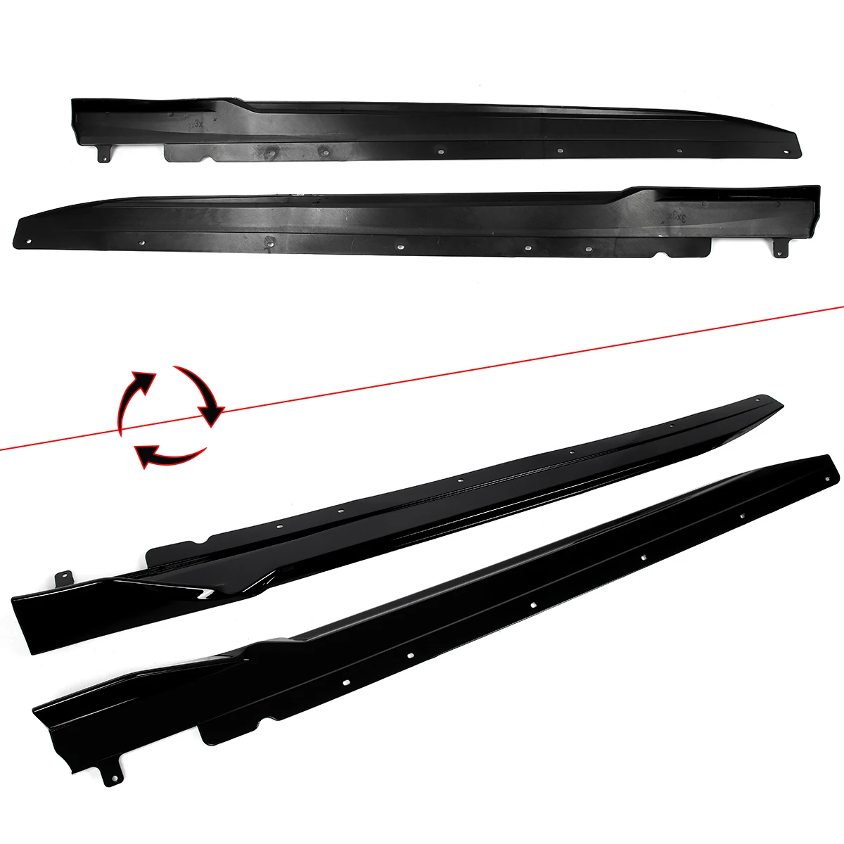 For 2019-2023 BMW G20 G21 3 Series M Sport Side Skirts Extension Lip Gloss Black