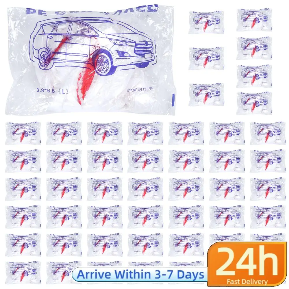 

50 Packs Universal Disposable Car Covers Car Condom with Elastic Band (12.5x21.6 Ft) for Outdoor Snow/Rain Weather Protection