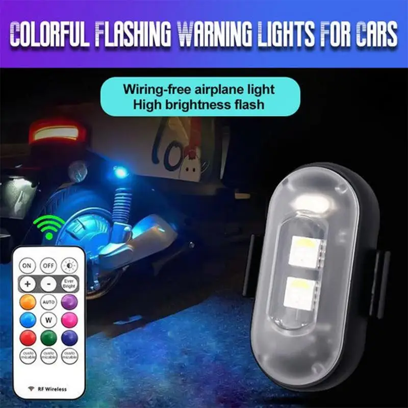 Car LED Warning Lights Multi-Mode Wireless Warning Lights Colorful Motorcycle Light Remote Control Car Lights For Boats Trucks