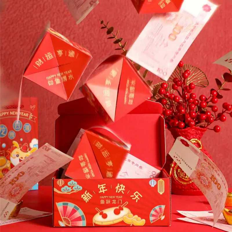 Gift Box Bounce Red Envelope Dragon Year Celebration New Surprise Creative Suit Home Supplies New B Folding Design Gift Box