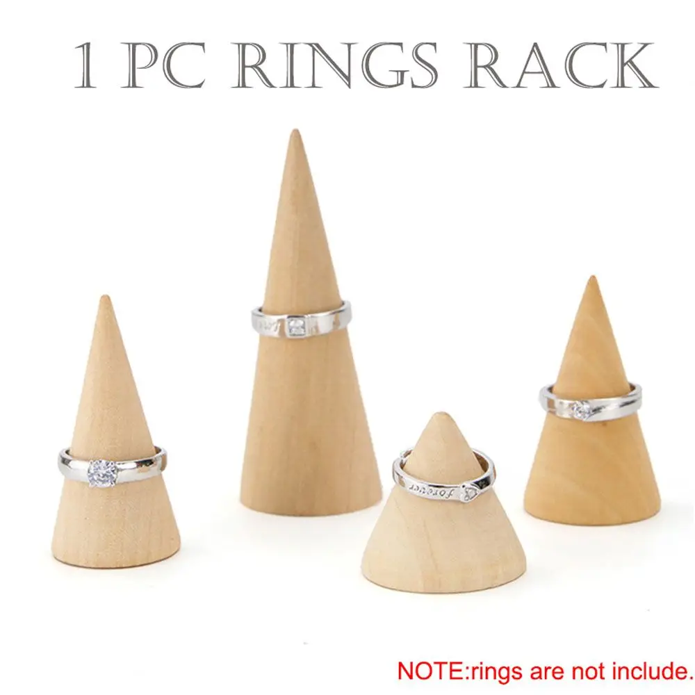 

Natural Unpainted Storage Cone Shape Stand Ring Rack Ring Holder Jewelry Display Rack Organizer