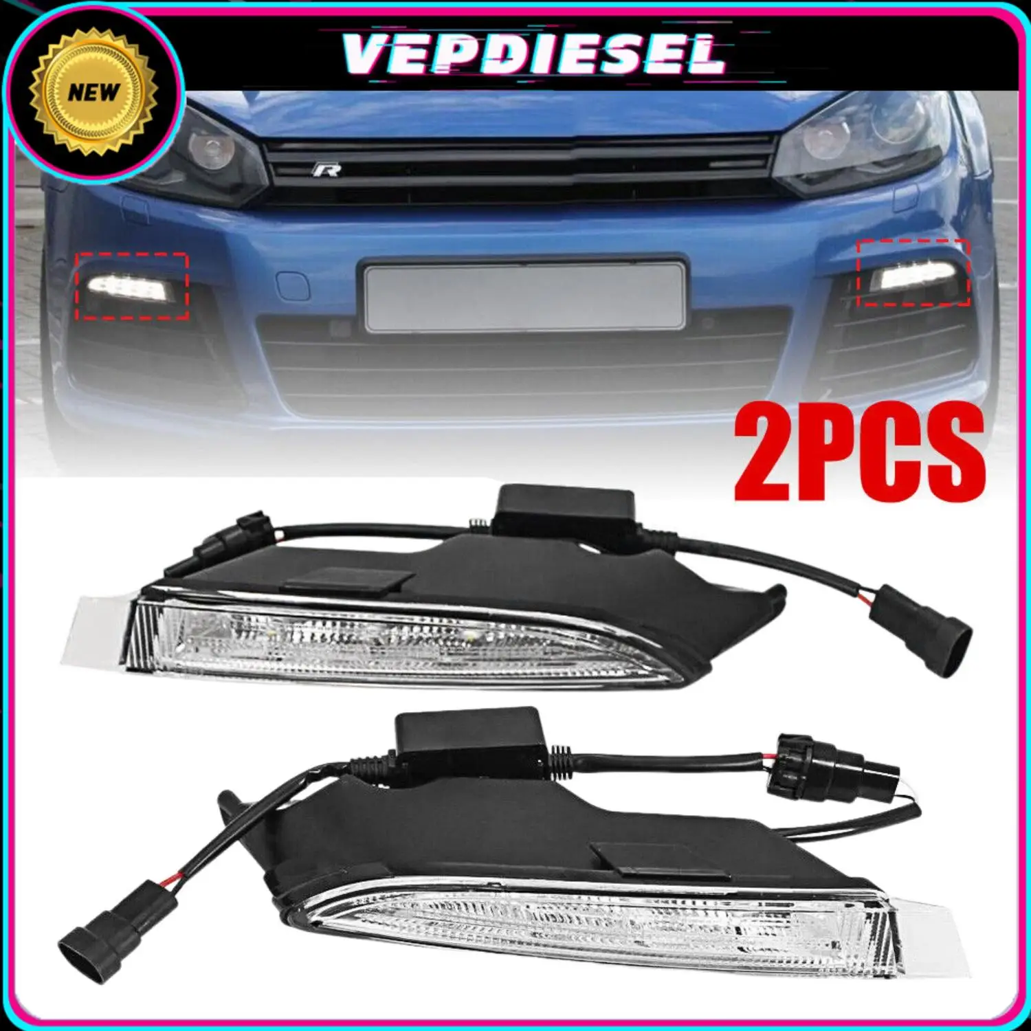 

5K0941055 5K0941056 1Pair LED DRL Daytime Running Light Fog Light For VW Golf 6 MK6 R20 2009-2013 Running Light Fog Lamp Parts