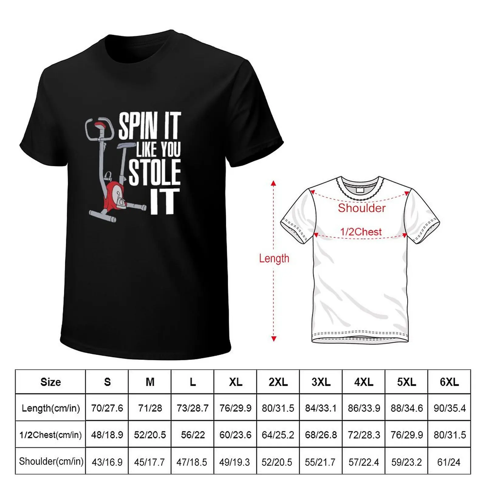 Spin Indoor Cycling Bike Exercise Enthusiast T-Shirt Big Size Loose Fit Tee Shirt