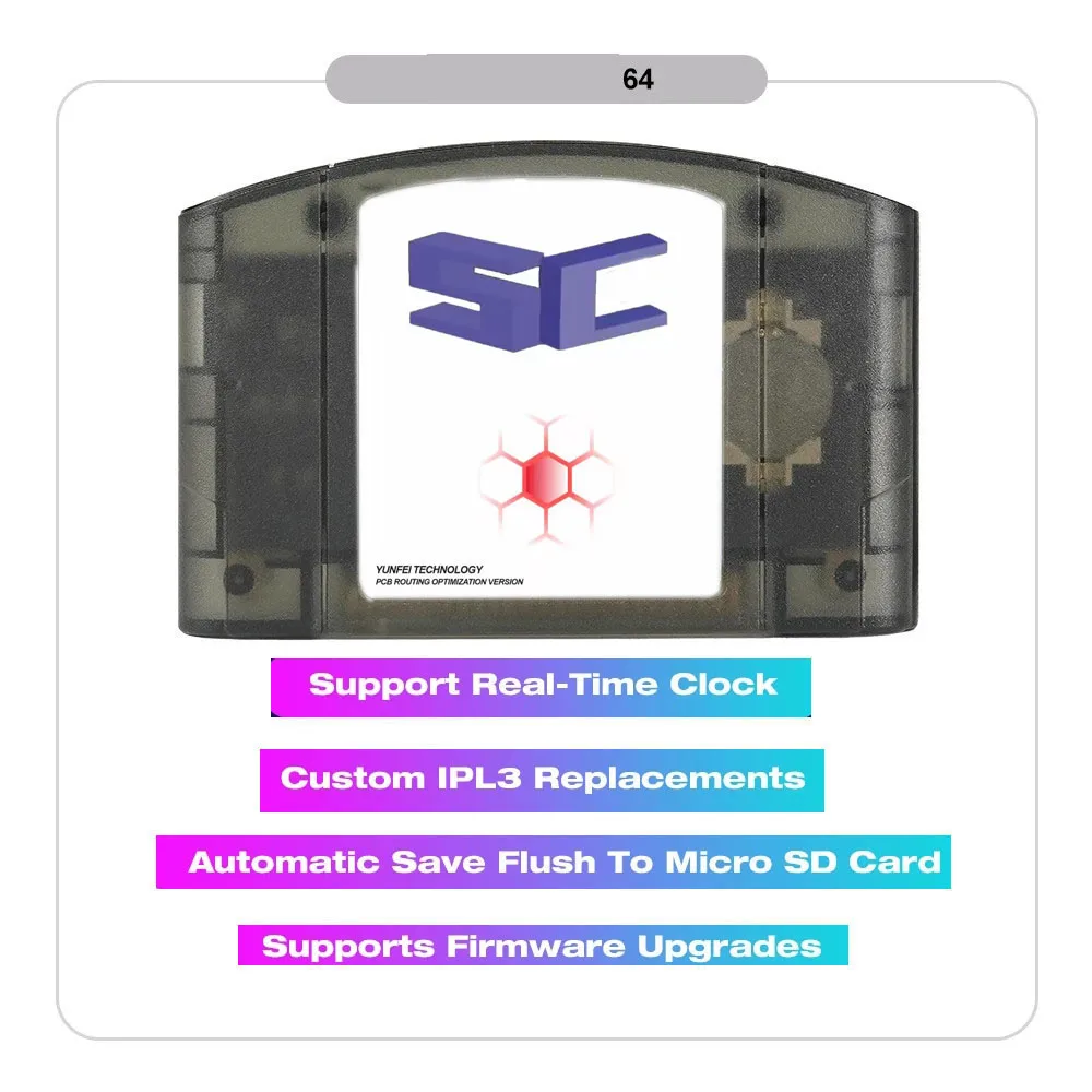 SC64 Open Source N64 3000 in 1 Game Cartridge For Nintendo 64 Game Card free 16GB Card Compatibility Support 64DD Games