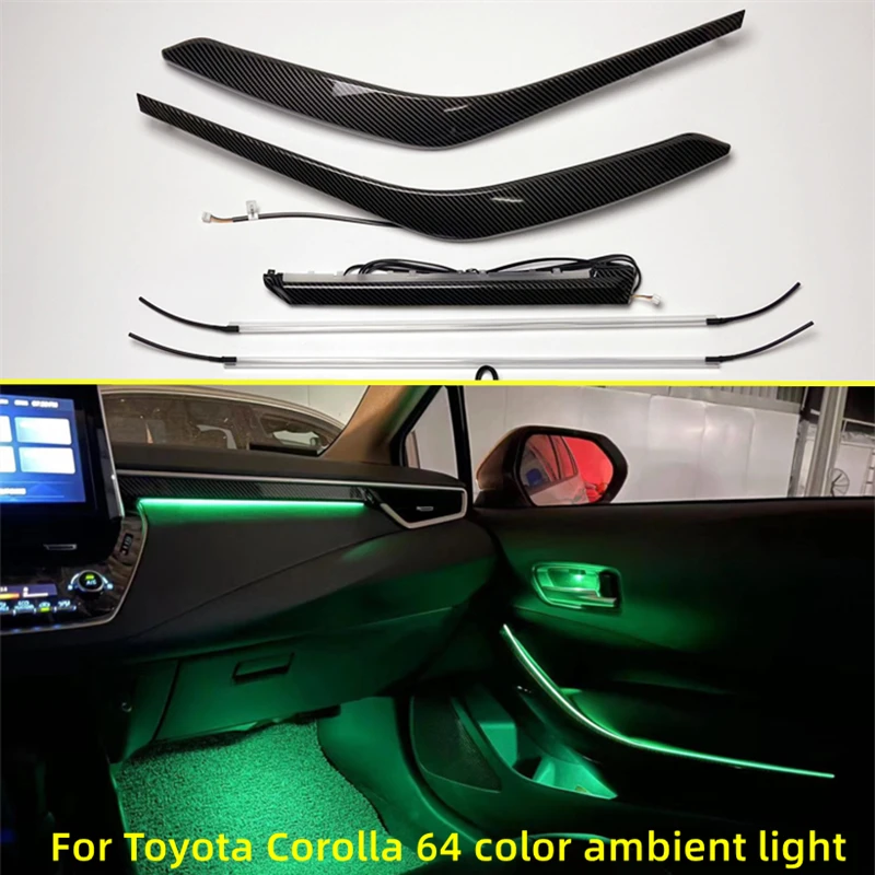 Suitable for Toyota Corolla LED ambient lights Door light strips 64 color interior atmosphere upgrade Original installation