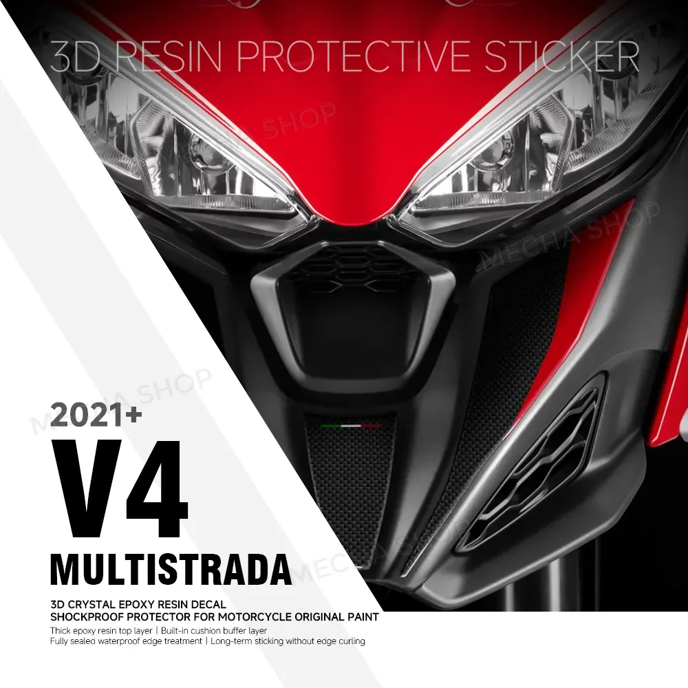Front 3D Resin Sticker Protection Kit For Multistrada V4 / S 2021