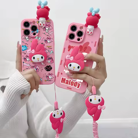 My Melody Kitty Holder Rope Case For Samsung Galaxy A03 A04 A05S A10S A11 A12 A13 A14 A15 A20 A30 A20S A21S A22 A23 A24 A25 A31