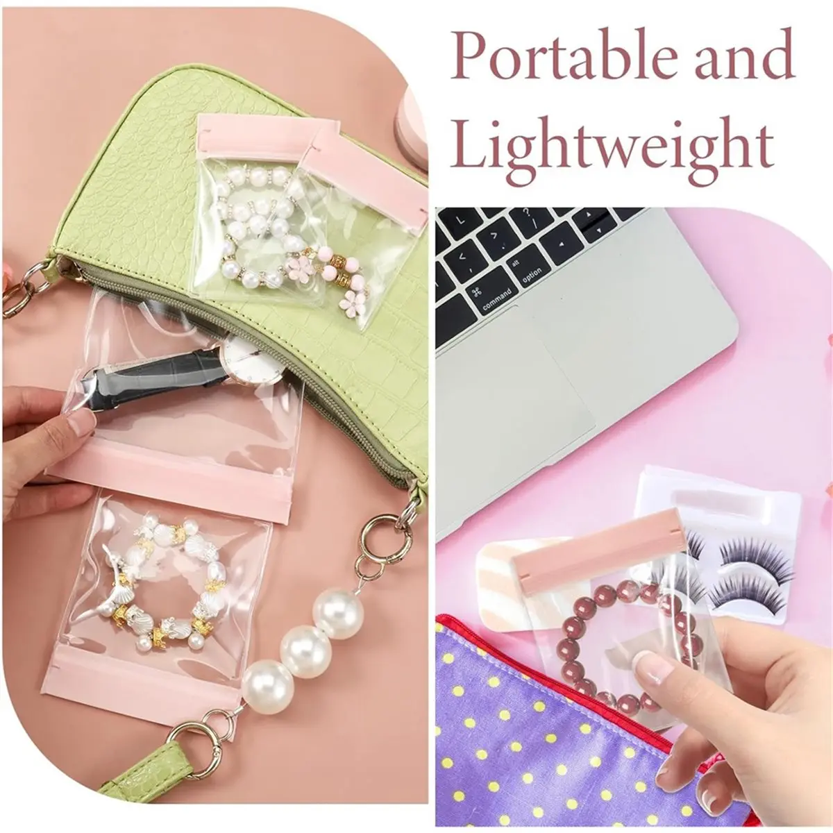 80Pcs EVA Jewelry Bags Storage,4 Sizes Clear Jewelry Pouches Bag Organizer for Gold Silver Necklace Ring Earring Chain