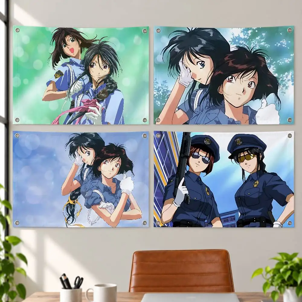 Anime You're Under Arrest Aesthetic Wall Tapestry Flag Printed Wall Hanging Living Room Party Outdoor Decor