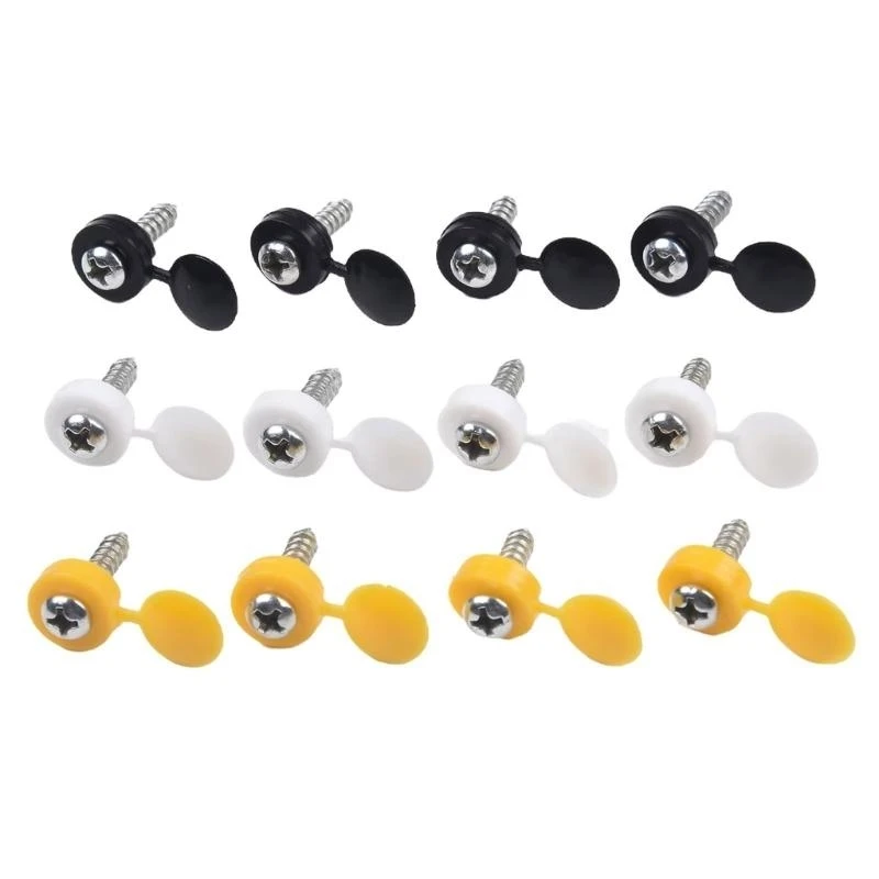 

Multiple Color 48Pcs License Plate Screws&Caps Set Suitable For Car Includes Black White Yellow Option Easy Installation