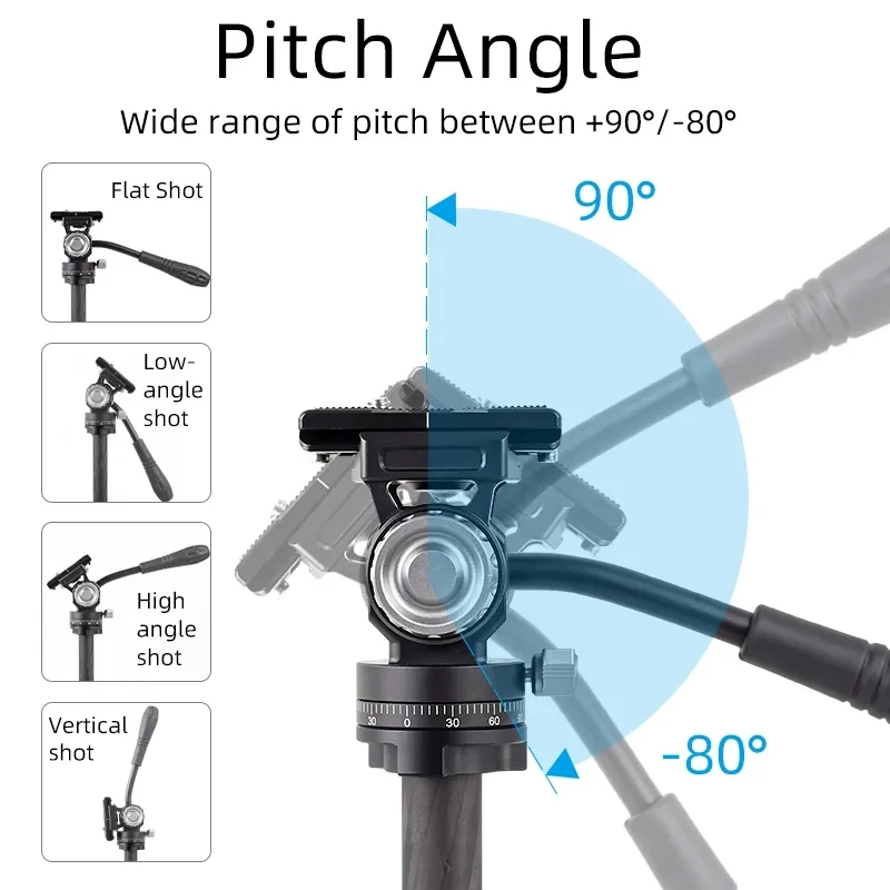Imagem -05 - Mini Hidráulico Amortecimento Cardan Câmera Profissional Tripé Cabeça para Dslr Monopé Suporte de Vídeo Fotografia Xiletu-ls1