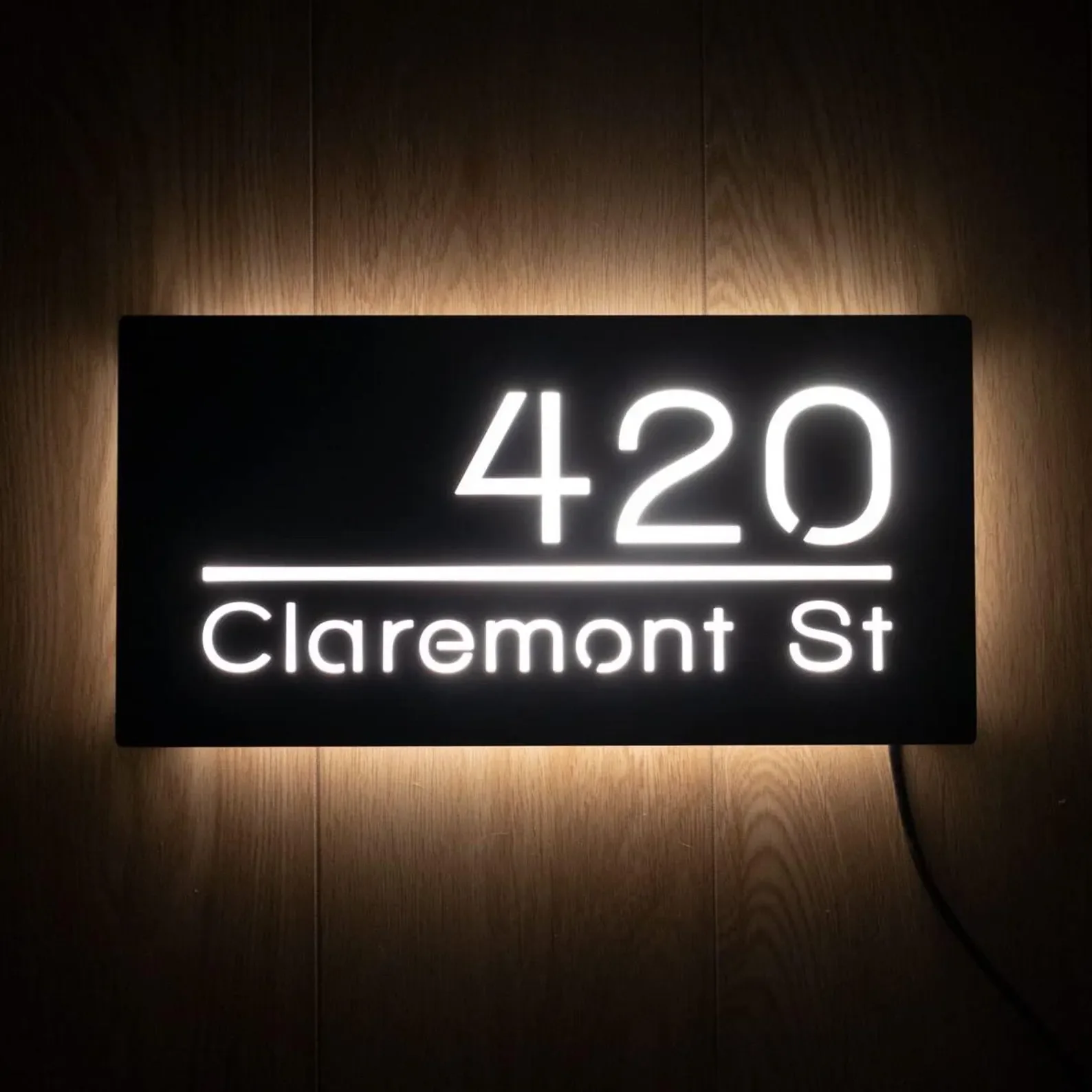 

Изготовленная на заказ современная вывеска дома с подсветкой, уличный знак в стиле собаки, персонализированная современная адресная табличка, подарок для нового дома