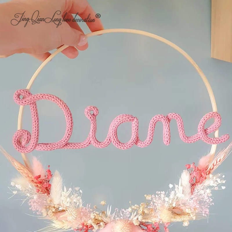Personalized Boho Baby Room Decor: Custom  Natural Handmade Name,  Personalised knitted Name Sign,