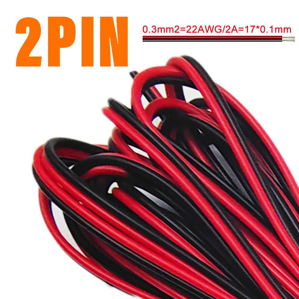 1m/5m/10m 2PIN 3PIN 5PIN 6PIN LED Wire Cable 22AWG Electric Wires Extension For WS2812B WS2811 5050 RGB RGBW LED Strip Light image 3