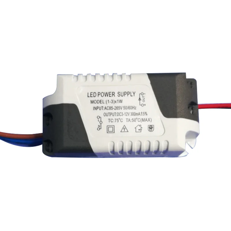 2PCS LED Constant Current Driver 85-265V 1-3W 4-5W 4-7W 8-12W 18-24W Power Supply Output 300mA External Drive For LED Downlight