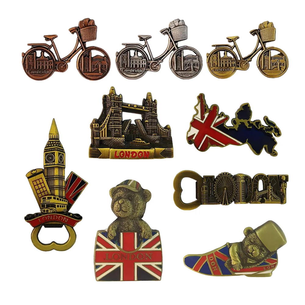

Europe UK England London Metal Fridge Magnets Tourism Souvenir Refrigerator Magnets Sticker Collection Handicraft Decoration