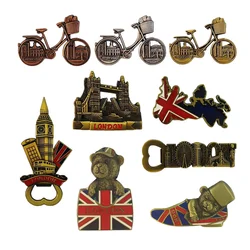 Europe UK England London Metal Fridge Magnets Tourism Souvenir Refrigerator Magnets Sticker Collection Handicraft Decoration