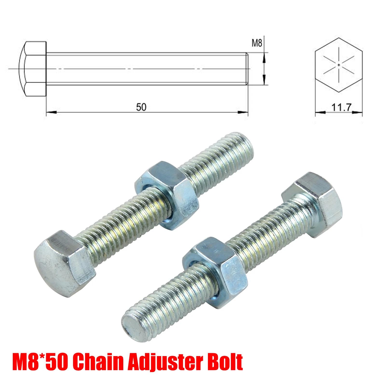 M8 Chain Adjuster Bolt for Kawasaki KX450F KX250F 2006-2014 2015 2016 2017 2018 KX125 KX250 KX85 KX100 KLX450R KLX250 KX 125 250