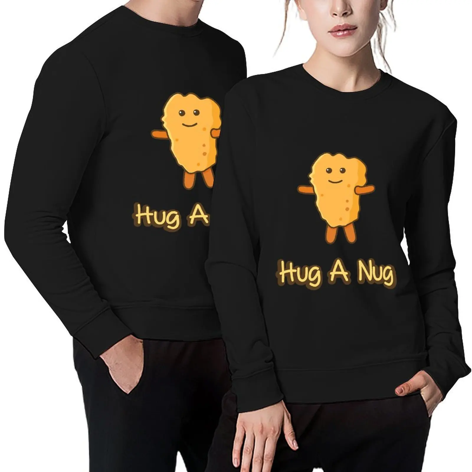 

Hug A Nug Chicken Nugget Pullover male clothes men's sweat-shirt set korean autumn clothes korean style clothes sweatshirt